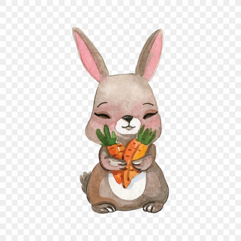 Drawing Painting Illustration, PNG, 2000x2000px, Drawing, Animation, Cartoon, Easter, Easter Bunny Download Free