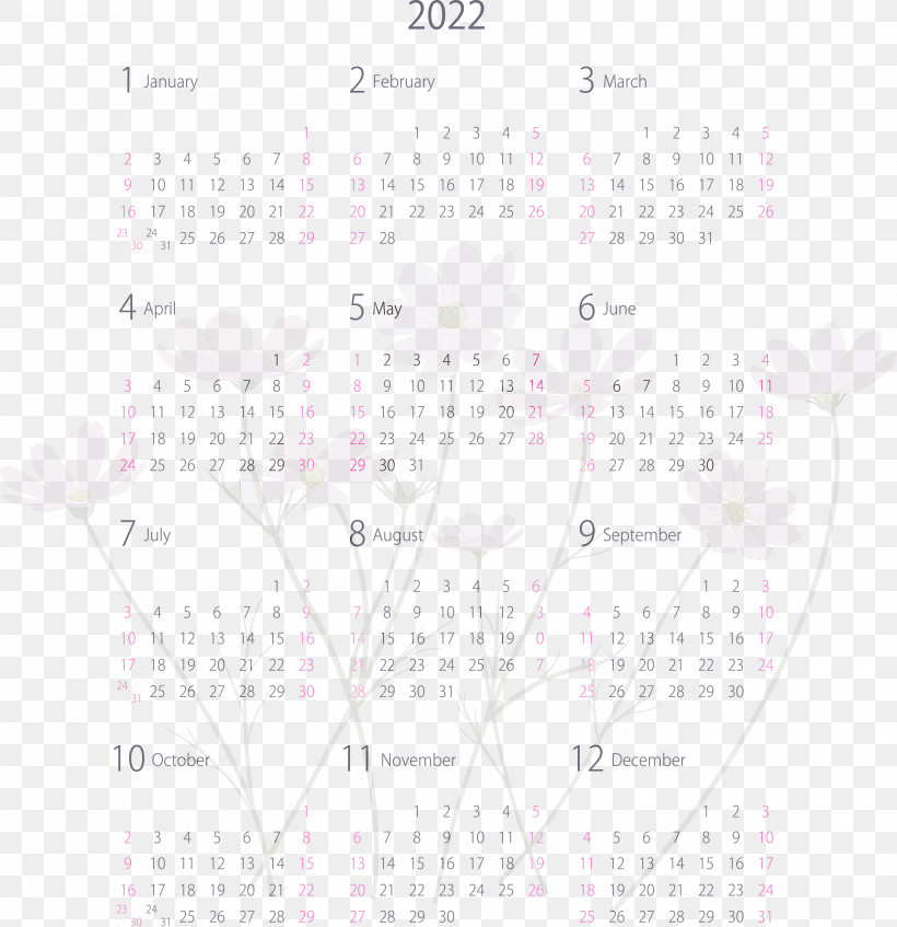 2022 Yearly Calendar Printable 2022 Yearly Calendar, PNG, 2901x3000px, Calendar System, Geometry, Line, Mathematics, Meter Download Free