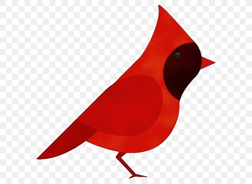 Bird Red Cardinal Beak Songbird, PNG, 600x600px, Watercolor, Beak, Bird, Cardinal, Paint Download Free