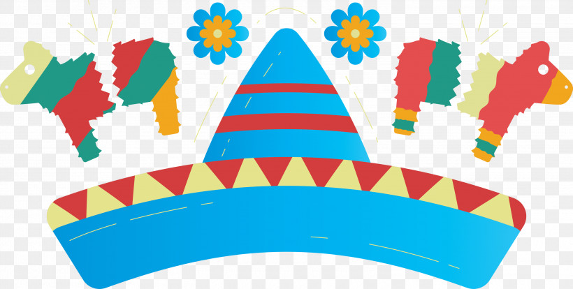 Mexico Elements, PNG, 3000x1517px, Mexico Elements, Hat, Line, Meter, Party Download Free