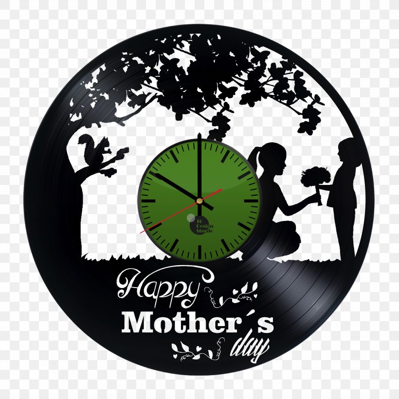Mother's Day Gift Clock Phonograph Record, PNG, 4016x4016px, Watercolor, Cartoon, Flower, Frame, Heart Download Free