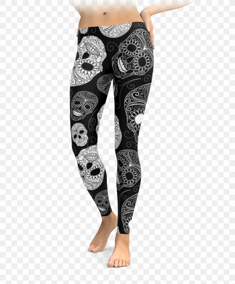 Calavera Leggings Day Of The Dead Skull T-shirt, PNG, 1875x2269px, Watercolor, Cartoon, Flower, Frame, Heart Download Free