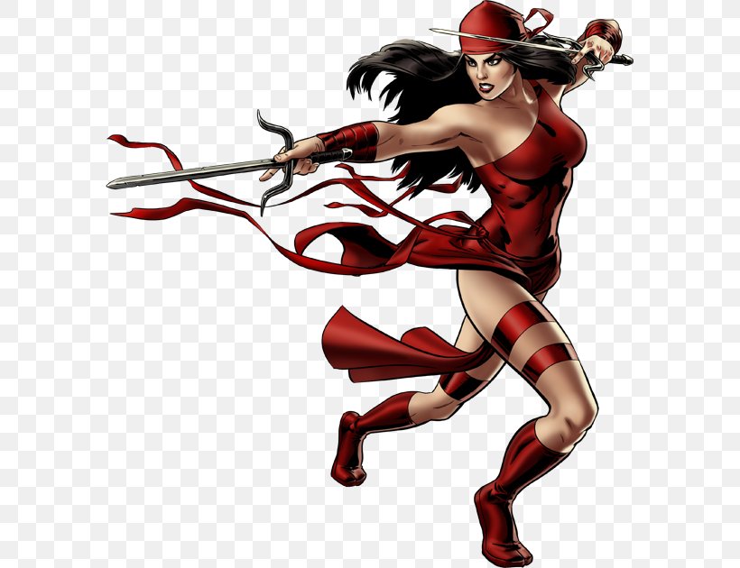 Elektra Marvel: Avengers Alliance Venom Black Widow Daredevil, PNG, 585x630px, Watercolor, Cartoon, Flower, Frame, Heart Download Free