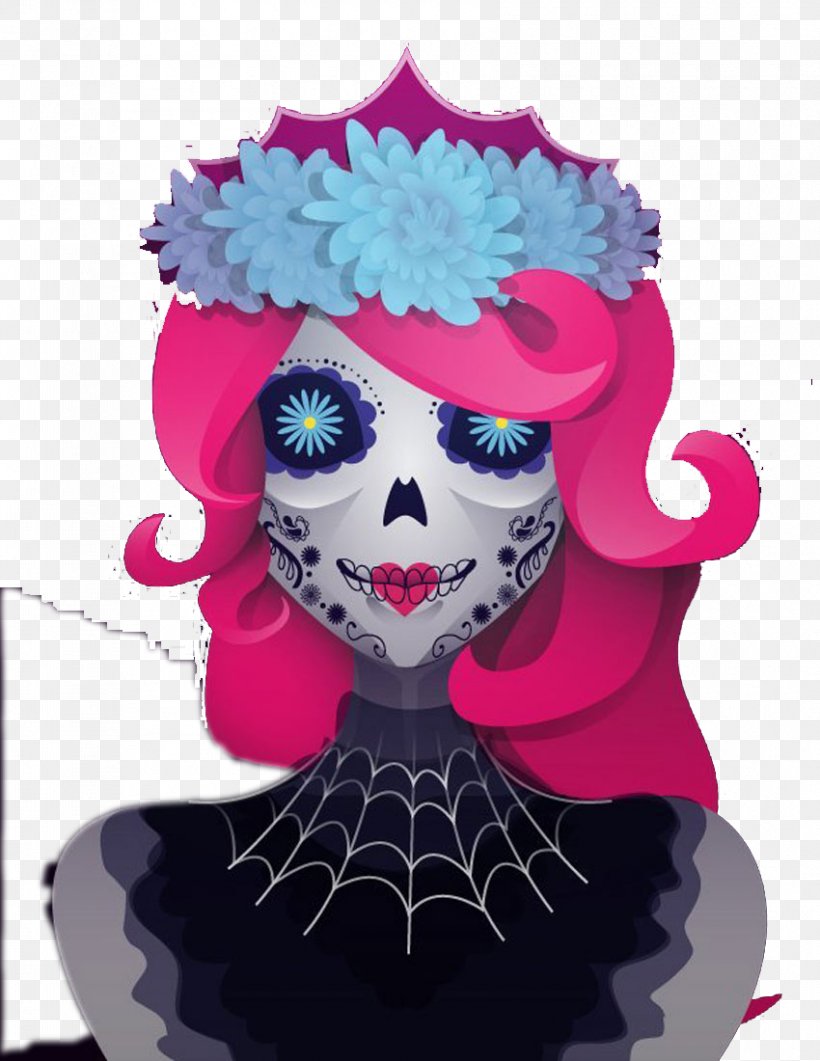 La Calavera Catrina Adobe Illustrator Euclidean Vector Illustration, PNG, 850x1100px, La Calavera Catrina, Art, Bone, Color, Illustrator Download Free