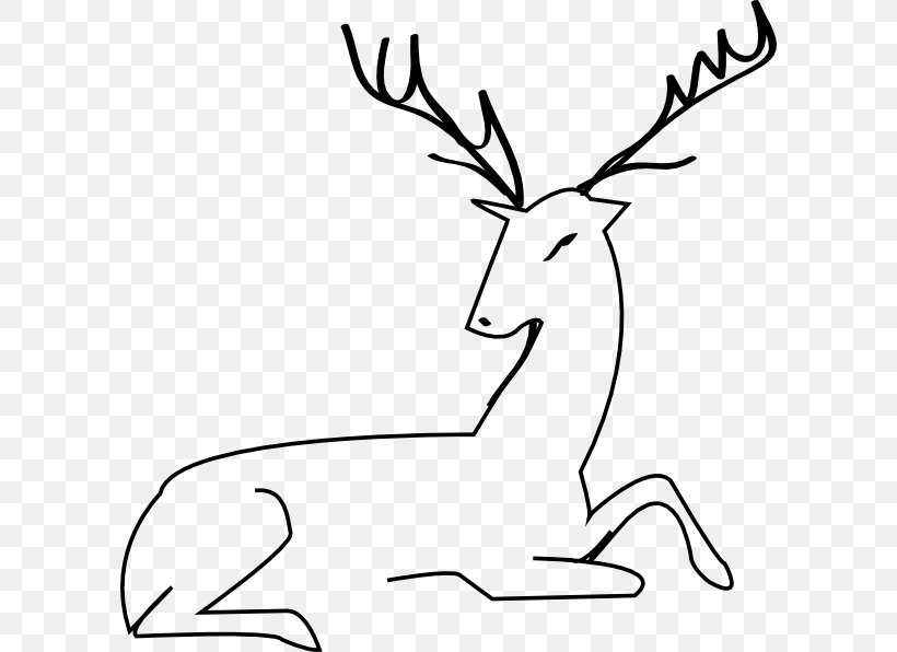 Reindeer Red Deer White-tailed Deer Antler, PNG, 600x596px, Deer, Antler, Black And White, Coloring Book, Deer Hunting Download Free