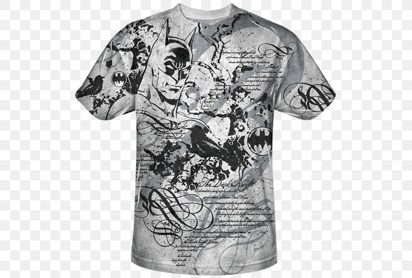 T-shirt Batwing Sleeve Batman, PNG, 555x555px, Tshirt, Active Shirt, All Over Print, Batman, Batwing Download Free