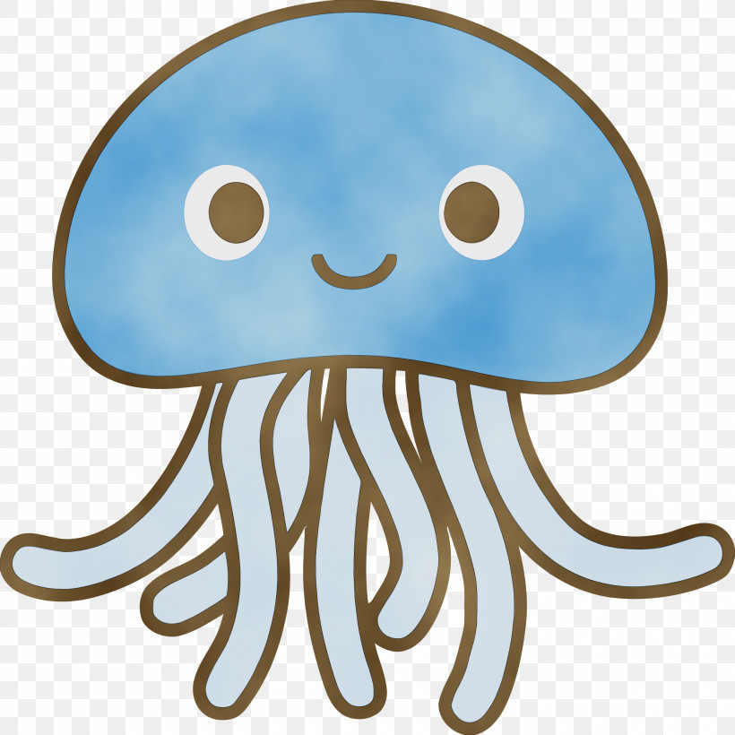 Octopus Jellyfish Cartoon Cnidaria Smile, PNG, 3000x3000px, Baby Jellyfish, Cartoon, Cnidaria, Jellyfish, Octopus Download Free