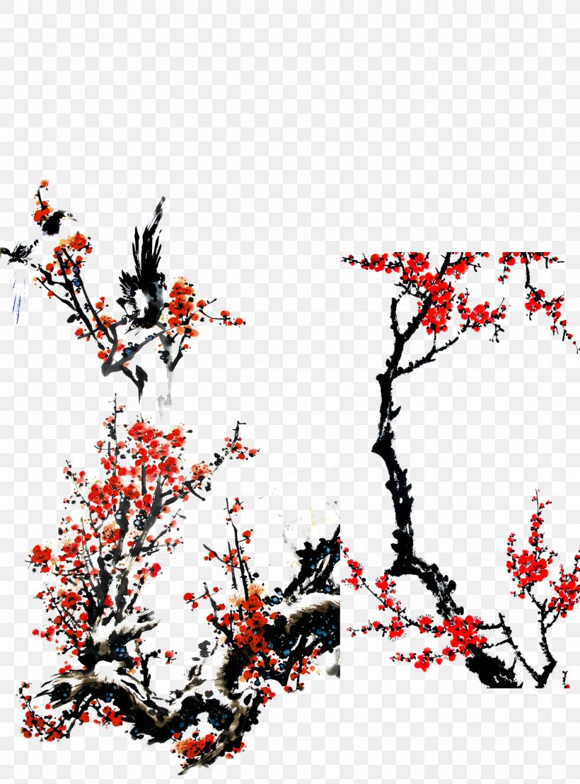 Plum Blossom Download, PNG, 1644x2220px, Plum Blossom, Art, Black And White, Branch, Coreldraw Download Free