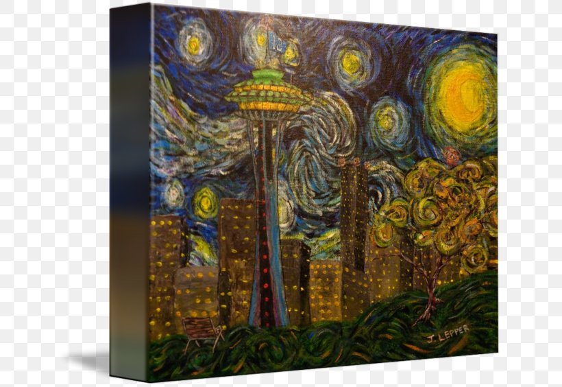 Space Needle Paper Post Cards Greeting & Note Cards Painting, PNG, 650x564px, Space Needle, Art, Artwork, City, Downtown Seattle Download Free