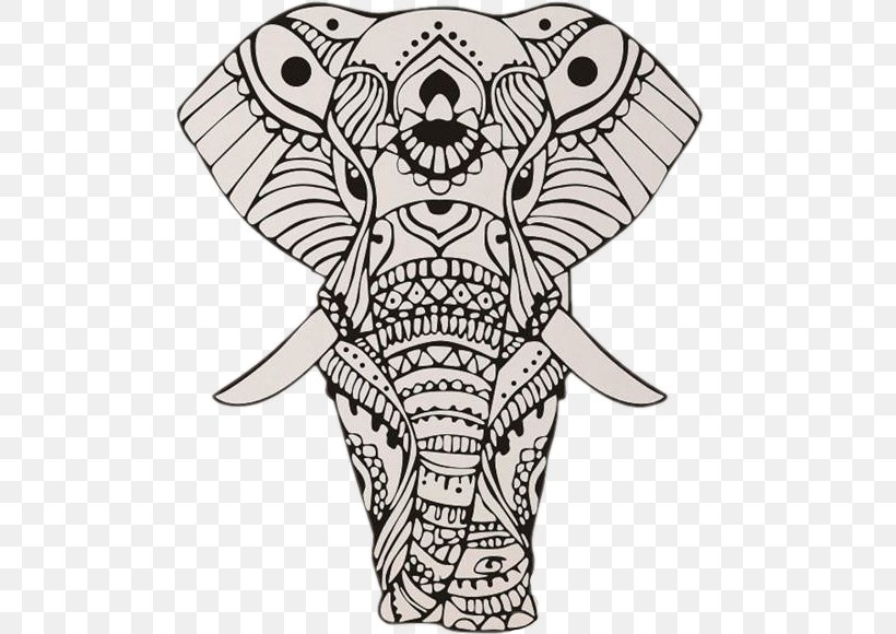 Wall Decal Sticker Polyvinyl Chloride Asian Elephant, PNG, 500x580px, Wall Decal, Art, Artwork, Asian Elephant, Black And White Download Free