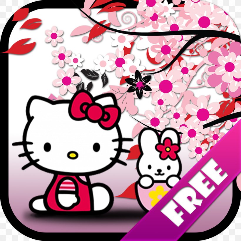 Hello Kitty Desktop Wallpaper Clip Art, PNG, 1024x1024px, Hello Kitty, Adele, Artwork, Female, Flower Download Free