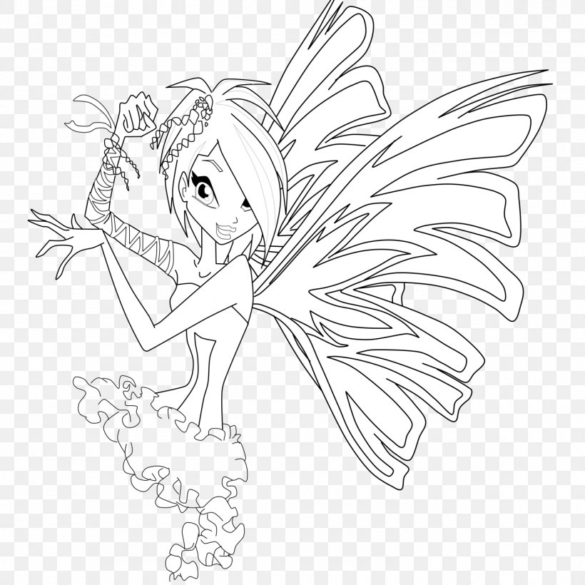 Winx Club: Believix In You Flora Drawing Line Art Sirenix, PNG, 1500x1500px, Winx Club Believix In You, Artwork, Ausmalbild, Black, Black And White Download Free