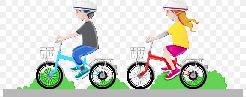 Bicycle Bmx Bike Cycling Wheel Transport, PNG, 800x324px, Watercolor, Bicycle, Bmx Bike, Cartoon, Cycling Download Free