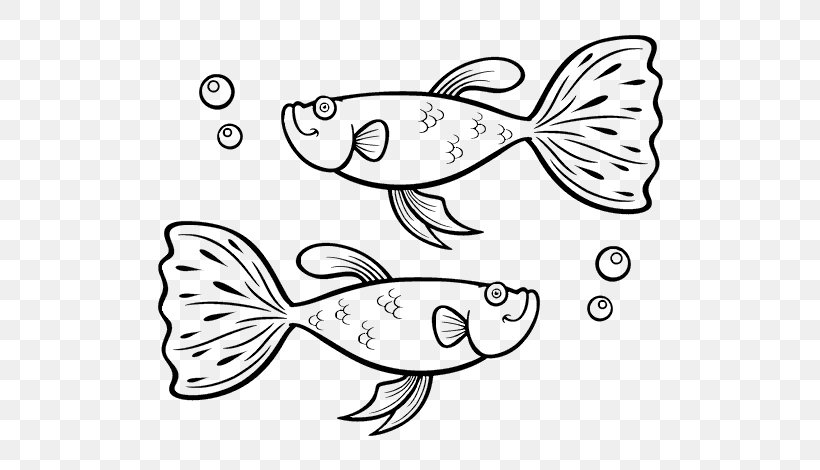 Siamese Fighting Fish Guppy Drawing Coloring Book, PNG, 600x470px, Siamese Fighting Fish, Animal, Aquarium, Black And White, Bubble Guppies Download Free
