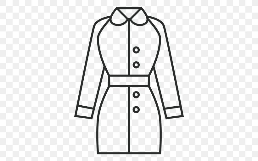 Dress Clothing Coat Clip Art, PNG, 512x512px, Dress, Area, Artwork, Black, Black And White Download Free