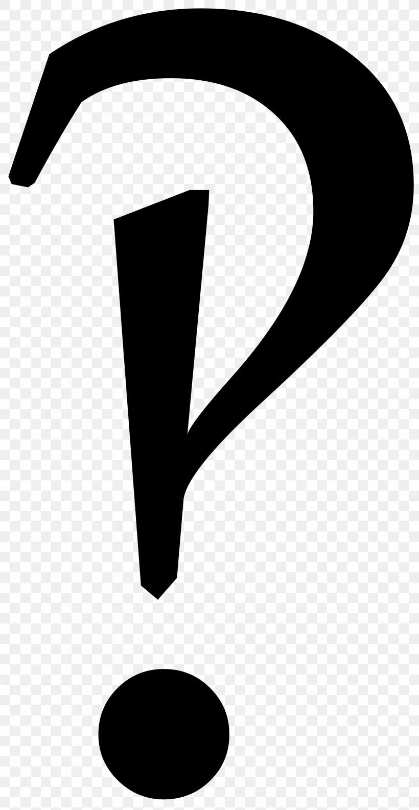 Interrobang Exclamation Mark Question Mark Punctuation Rhetorical Question, PNG, 2000x3867px, Interrobang, Black And White, English, Exclamation Mark, Full Stop Download Free