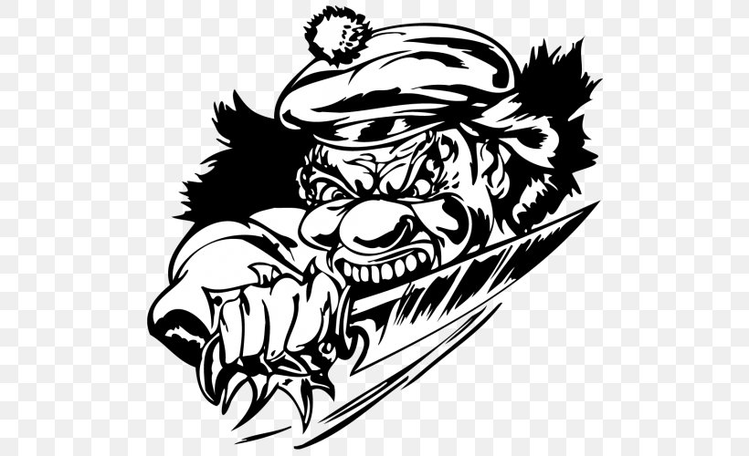 Clip Art Black And White Evil Clown Image, PNG, 500x500px, Black And White, Art, Artwork, Cartoon, Circus Download Free