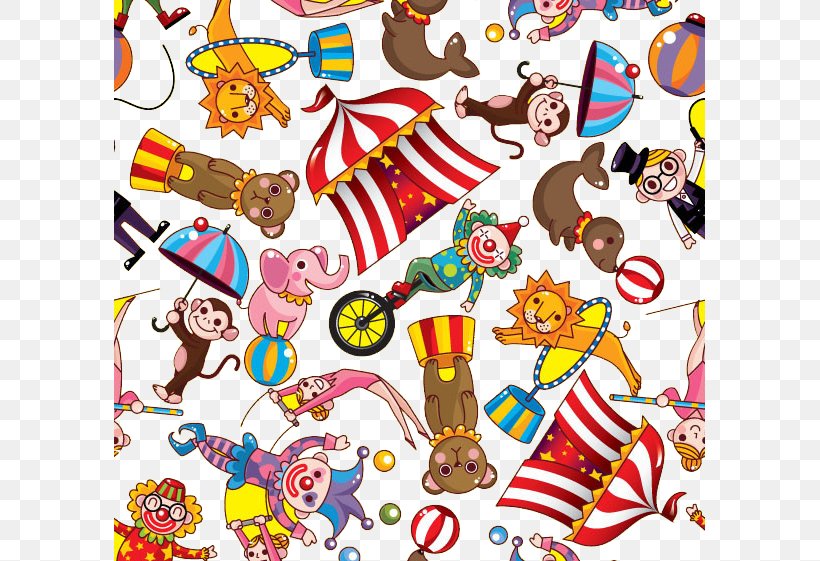 Circus Cartoon Clown Illustration, PNG, 591x561px, Circus, Art, Artwork, Baby Toys, Cartoon Download Free
