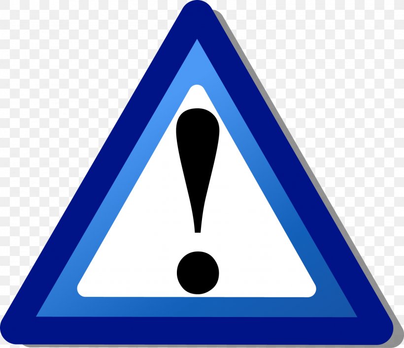Warning Sign Triangle Clip Art, PNG, 1576x1359px, Warning Sign, Area, Blue, Exclamation Mark, Public Domain Download Free