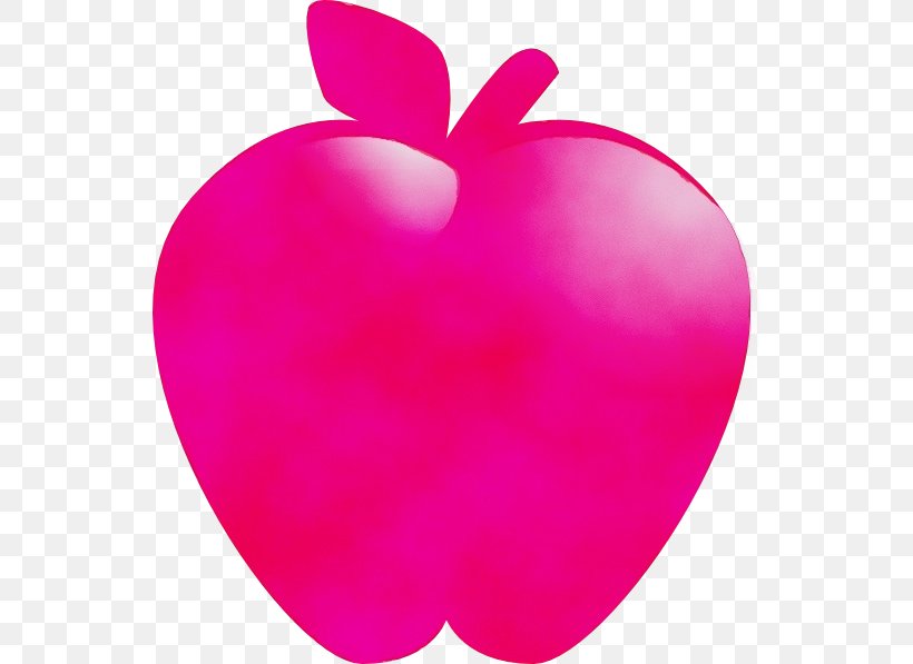 Pink Heart Clip Art Magenta Fruit, PNG, 546x597px, Watercolor, Apple, Fruit, Heart, Magenta Download Free