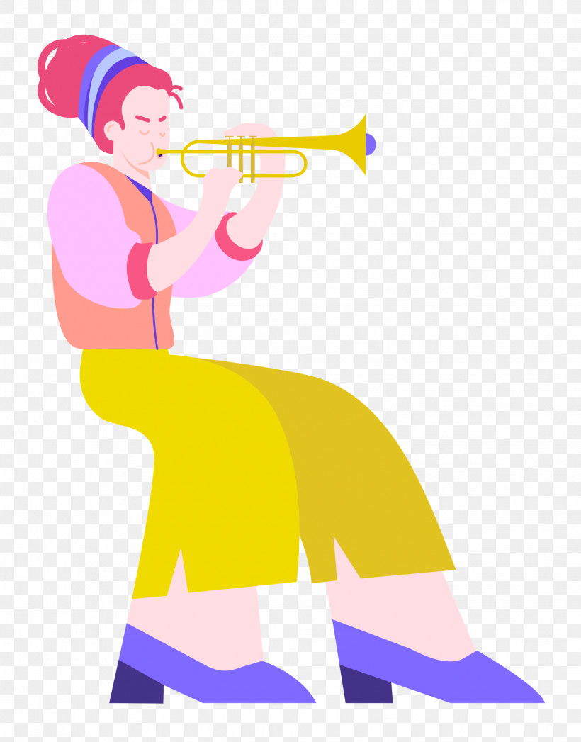 Playing The Trumpet Music, PNG, 1957x2500px, Music, Arm Cortexm, Character, Clothing, Happiness Download Free