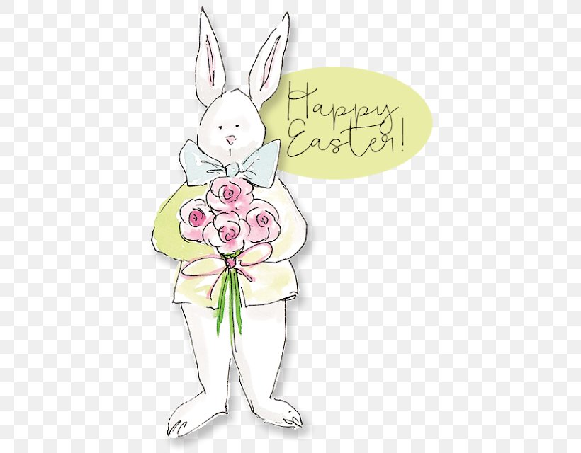 Rabbit Easter Bunny Hare Floral Design, PNG, 457x640px, Rabbit, Animated Cartoon, Art, Cartoon, Drawing Download Free