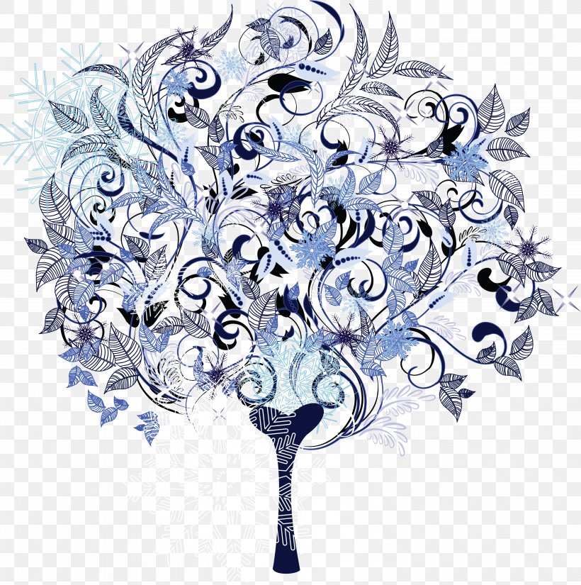 Tree Drawing Clip Art, PNG, 6284x6323px, Tree, Art, Blue, Branch, Drawing Download Free