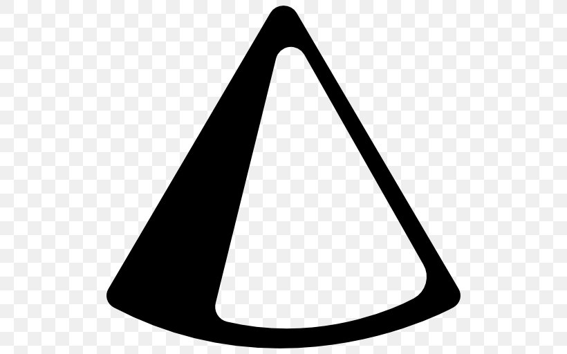 Cone Geometric Shape Geometry Triangle, PNG, 512x512px, Cone, Black, Black And White, Conic Section, Edge Download Free