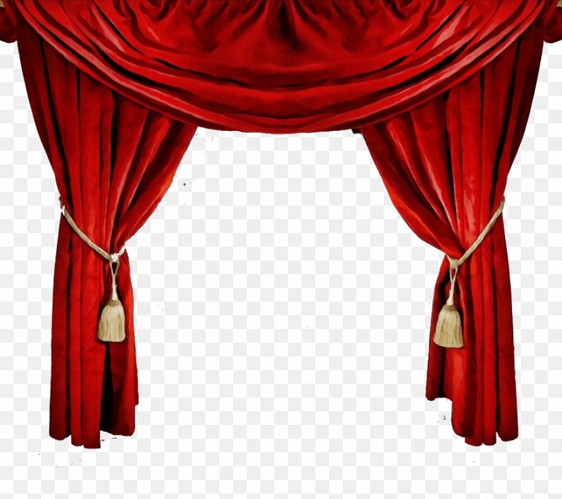 Curtain Theater Curtain Window Treatment Red Interior Design, PNG, 900x800px, Watercolor, Curtain, Heater, Interior Design, Paint Download Free