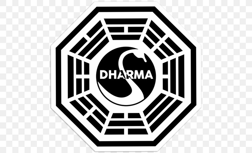 Dharma Initiative Charles Widmore Logo Television Show, PNG, 500x500px, Dharma Initiative, Area, Black, Black And White, Brand Download Free