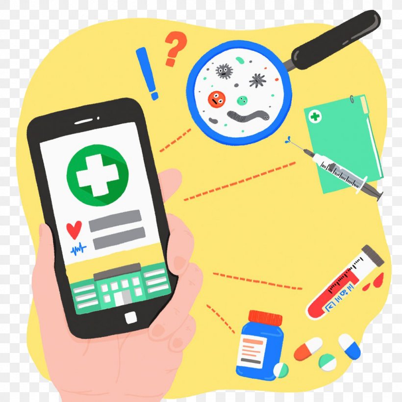 Smartphone Medicine Illustration, PNG, 1024x1024px, Smartphone, Area, Book Illustration, Cellular Network, Child Download Free