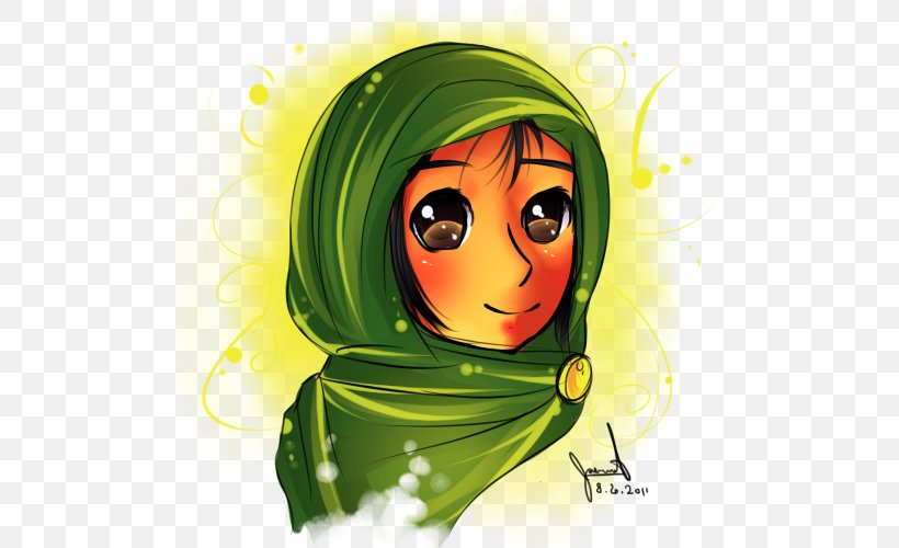 Hijab Woman Cartoon Painting, PNG, 500x500px, Watercolor, Cartoon, Flower, Frame, Heart Download Free
