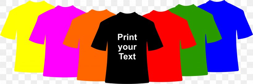 Printed T-shirt Printing Graphic Design Brand, PNG, 3373x1121px, Tshirt, Advertising, Brand, Clothing Accessories, Customer Download Free