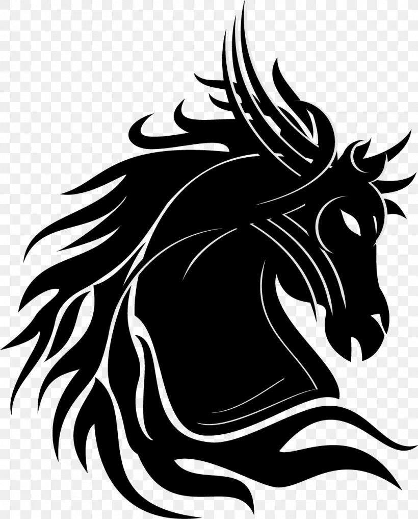 Mustang Stallion Black Clip Art, PNG, 1008x1251px, Mustang, Art, Artwork, Black, Black And White Download Free