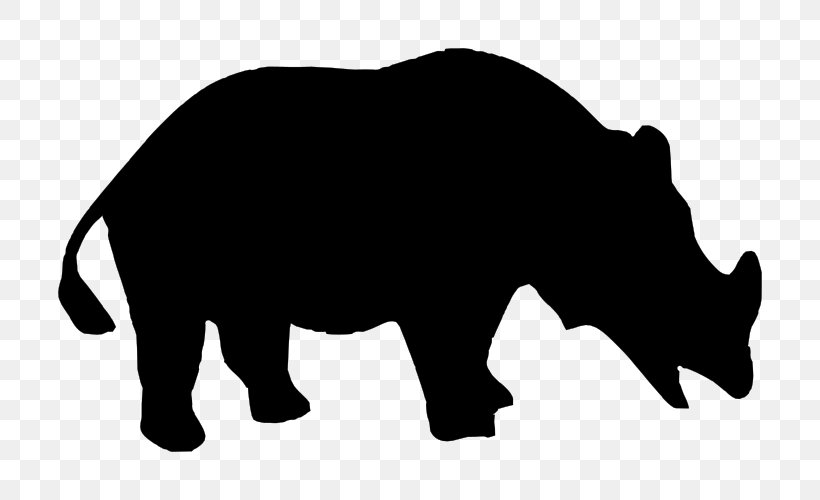 Rhinoceros Silhouette Clip Art, PNG, 800x500px, Rhinoceros, African Elephant, Bear, Black, Black And White Download Free