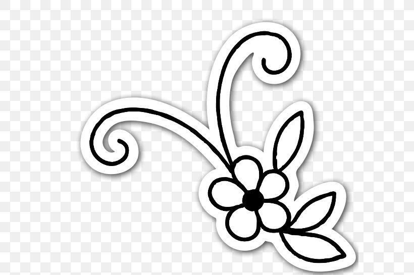 Flower Drawing Sticker Clip Art, PNG, 600x545px, Flower, Art, Artwork, Black And White, Body Jewelry Download Free