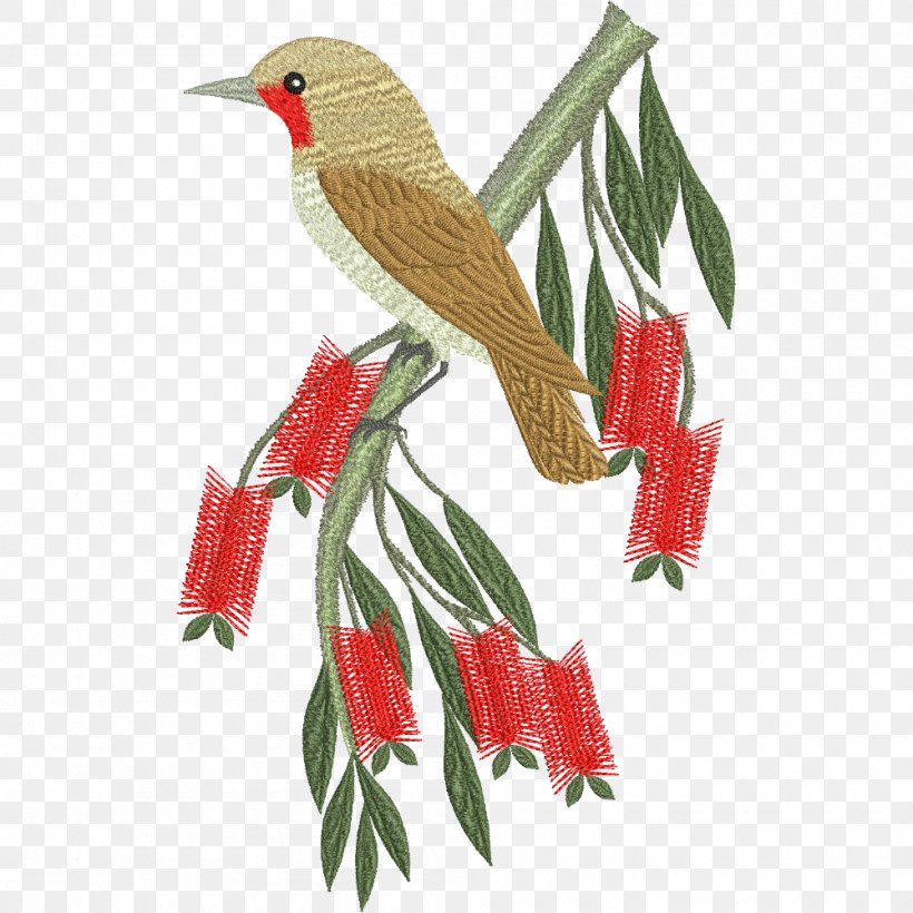 Machine Embroidery Floral Design Bird, PNG, 1000x1000px, Embroidery, Art, Beak, Bird, Branch Download Free