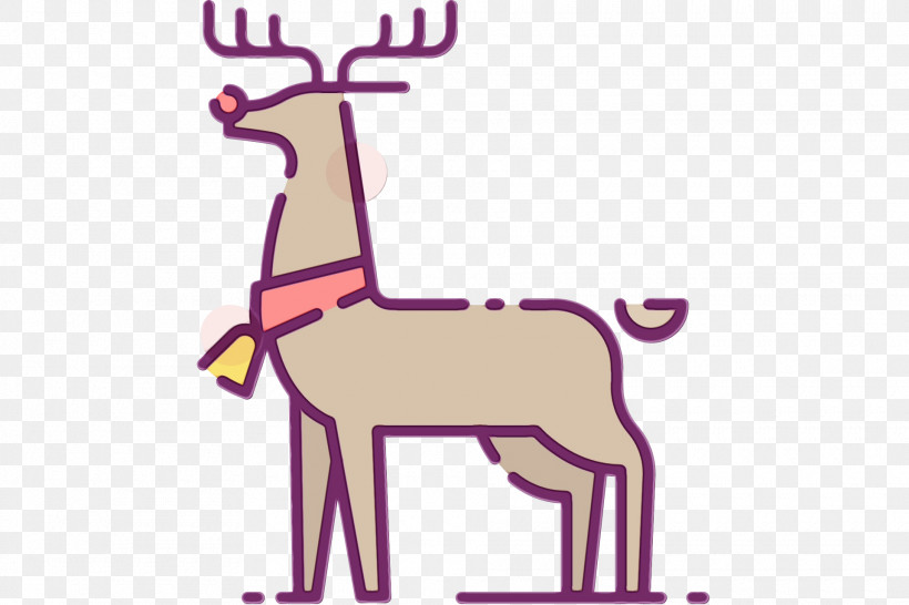 Deer Pink Line Wildlife Tail, PNG, 1920x1280px, Watercolor, Antelope, Deer, Giraffe, Line Download Free