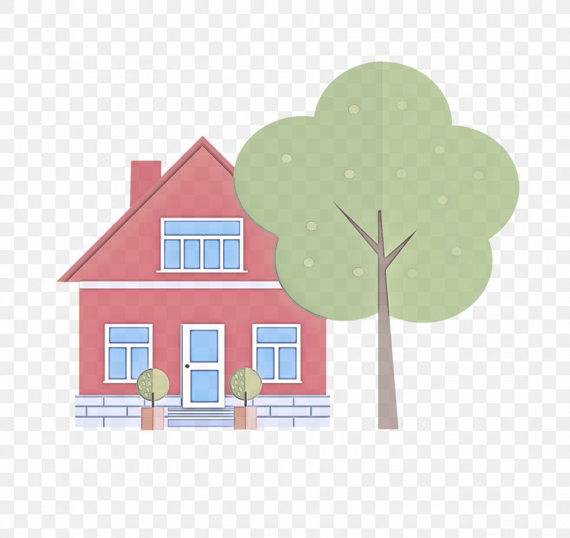 Green House Cartoon Pink Leaf, PNG, 1938x1830px, Green, Cartoon, Home, House, Leaf Download Free