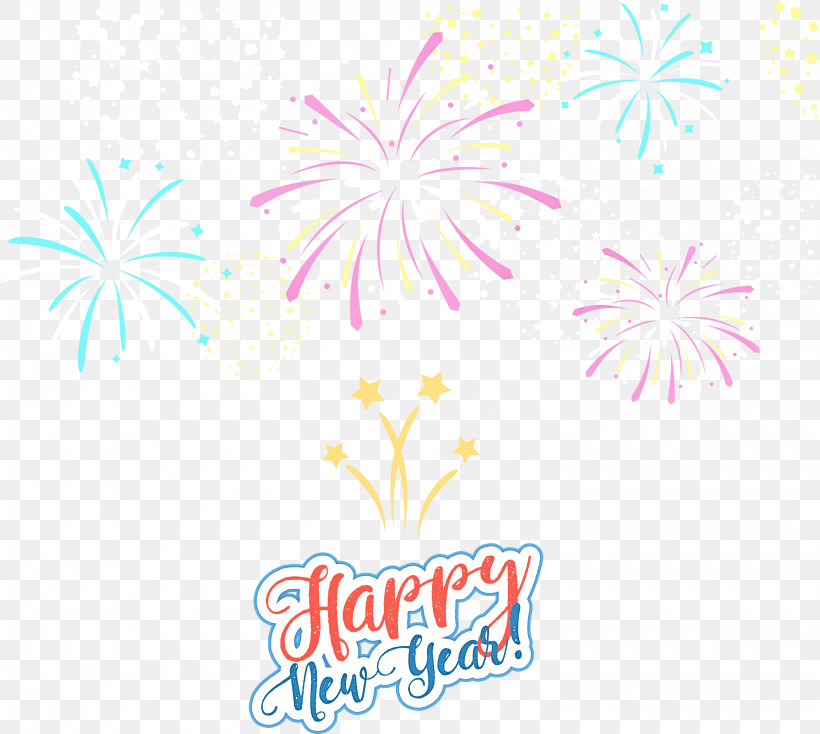Happy New Year, PNG, 3000x2686px, Happy New Year, Fireworks, Line, Logo, Text Download Free