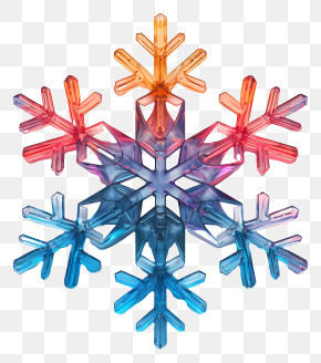 Snowflake Animated - Colorful Crystal Snowflake PNG