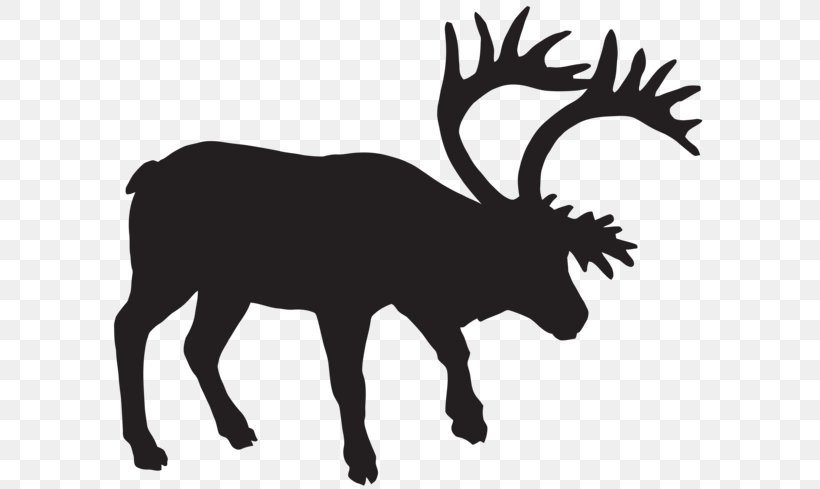 Deer Silhouette Muskox Clip Art, PNG, 600x489px, Deer, Antler, Art, Black And White, Cattle Like Mammal Download Free