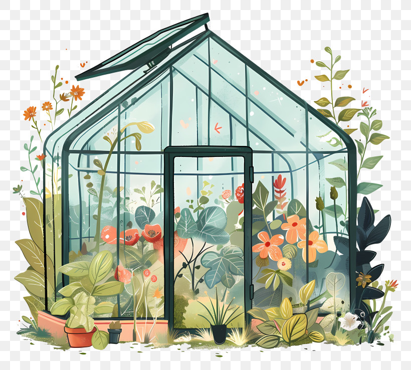 Greenhouse - Beautiful Greenhouse With Lush Plants PNG