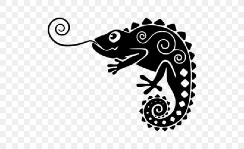 Chameleons Lizard Clip Art, PNG, 500x500px, Chameleons, Artwork, Black And White, Drawing, Line Art Download Free