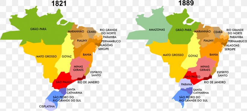 Provinces Of Brazil Empire Of Brazil Map Roman Empire, PNG, 829x373px, Provinces Of Brazil, Area, Brazil, Diagram, Empire Download Free