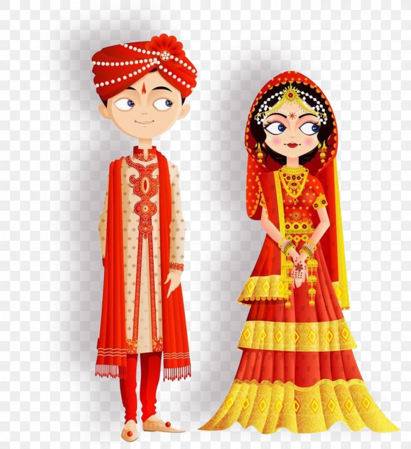 Wedding Invitation Weddings In India, PNG, 1313x1434px, Wedding Invitation, Bride, Bridegroom, Costume Design, Doll Download Free