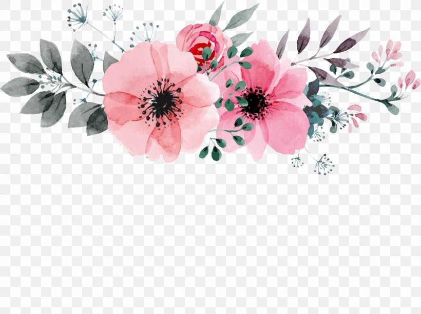 Watercolor Painting Flower Drawing Floral Design, PNG, 1391x1040px, Watercolour Flowers, Art, Artificial Flower, Blossom, Cut Flowers Download Free
