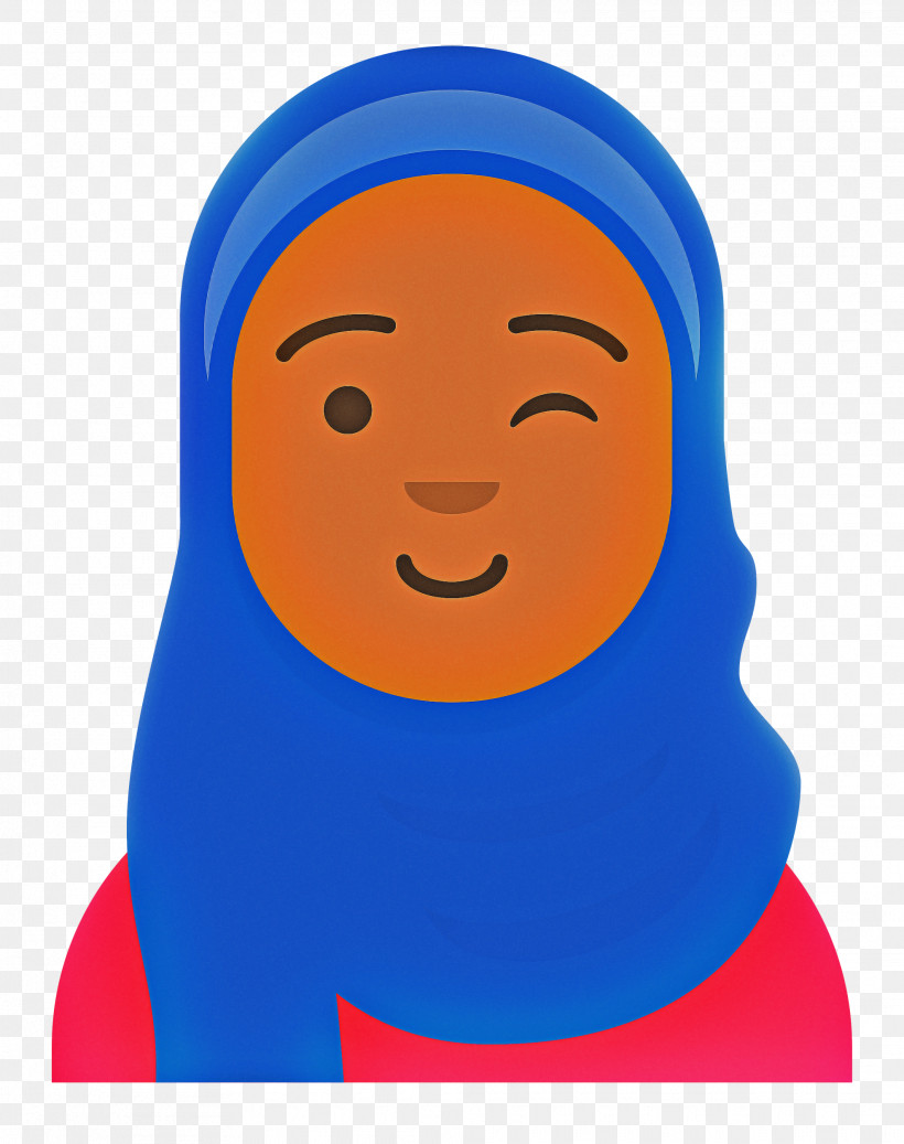 Hijab Avatar, PNG, 1976x2500px, Smiley, Cartoon, Electric Blue M, Emoticon, Face Download Free