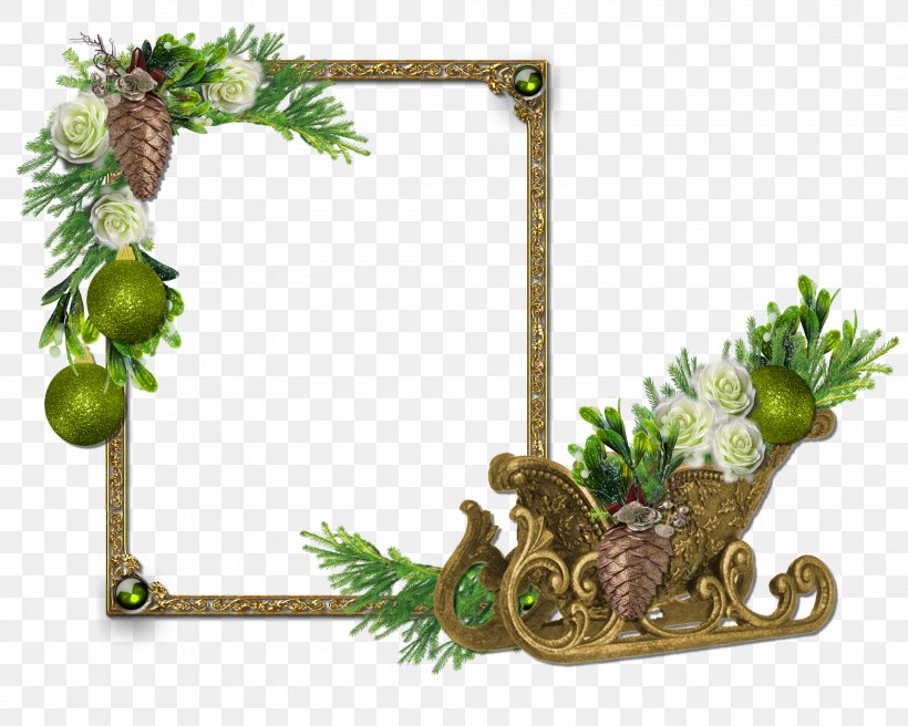 Picture Frames Christmas New Year Photography, PNG, 3000x2400px, Picture Frames, Christmas, Common Holly, Flowerpot, Holiday Download Free