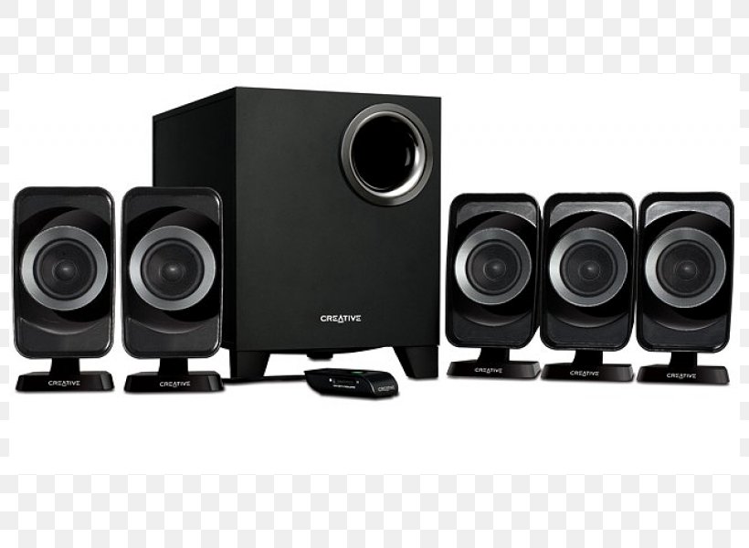 5.1 Surround Sound Loudspeaker Creative Technology Home Theater Systems, PNG, 800x600px, 51 Surround Sound, 71 Surround Sound, Audio, Audio Equipment, Audio Power Download Free